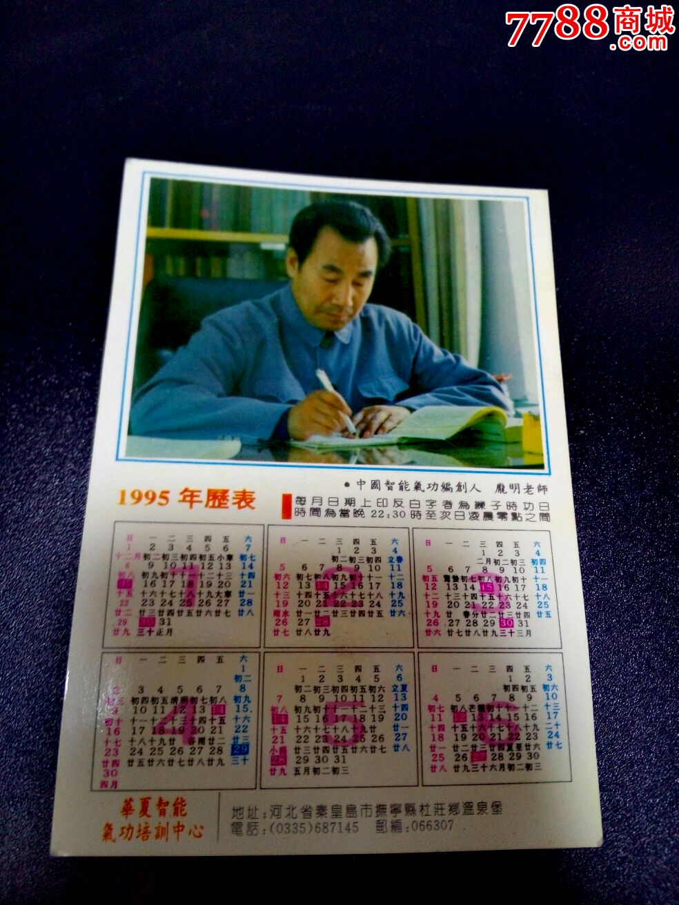 庞明老师1995年历表图片