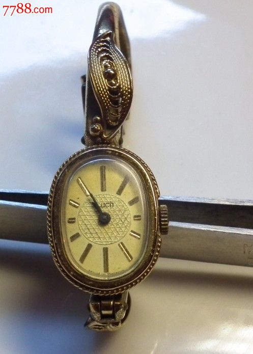 白俄罗斯生产.luch卢曲表.原装镀金古董表链,漂亮,走时好
