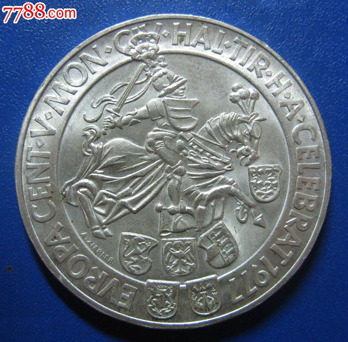 奥地利1977年100先令圣殿骑士大银币(重23.9克)