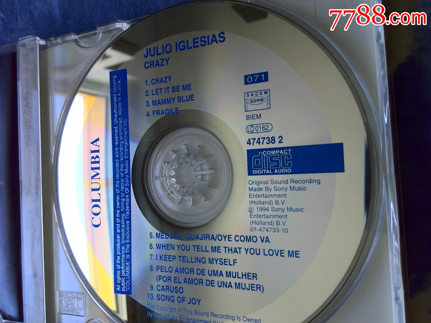 罕见---胡里奥-原版专辑《情歌集》,1994年索尼音像出品,哥伦比亚071