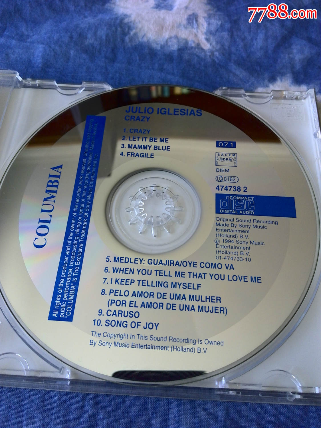 罕见---胡里奥-原版专辑《情歌集》,1994年索尼音像出品,哥伦比亚071