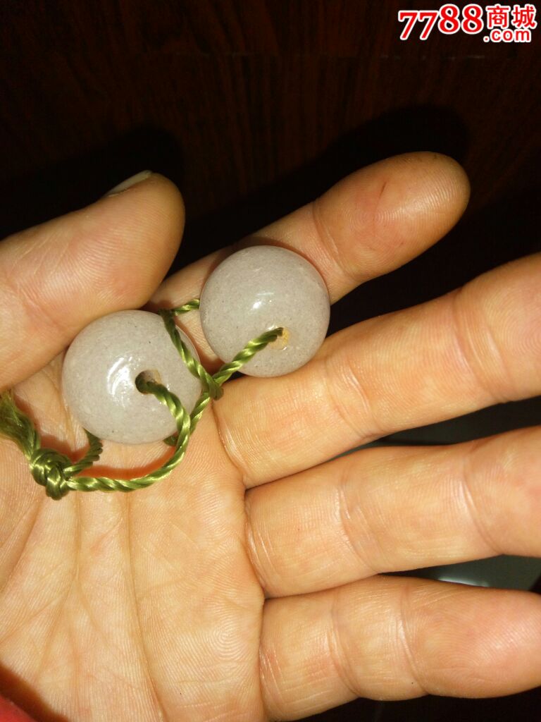 出土·老琉璃夜光珠一对·遇温度发光