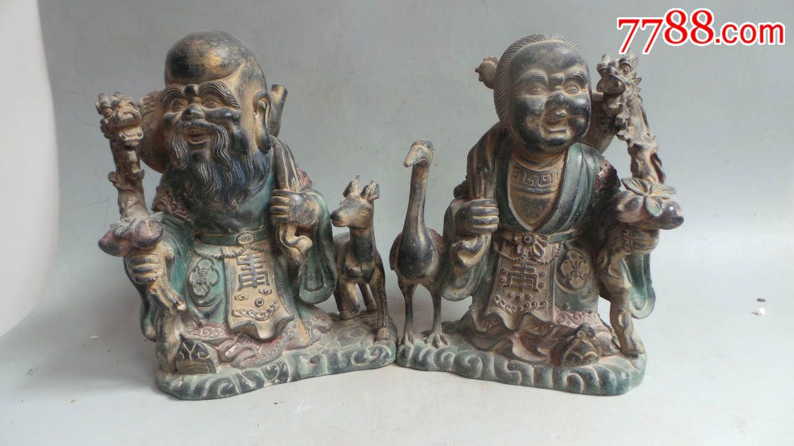 清代青铜寿星寿婆