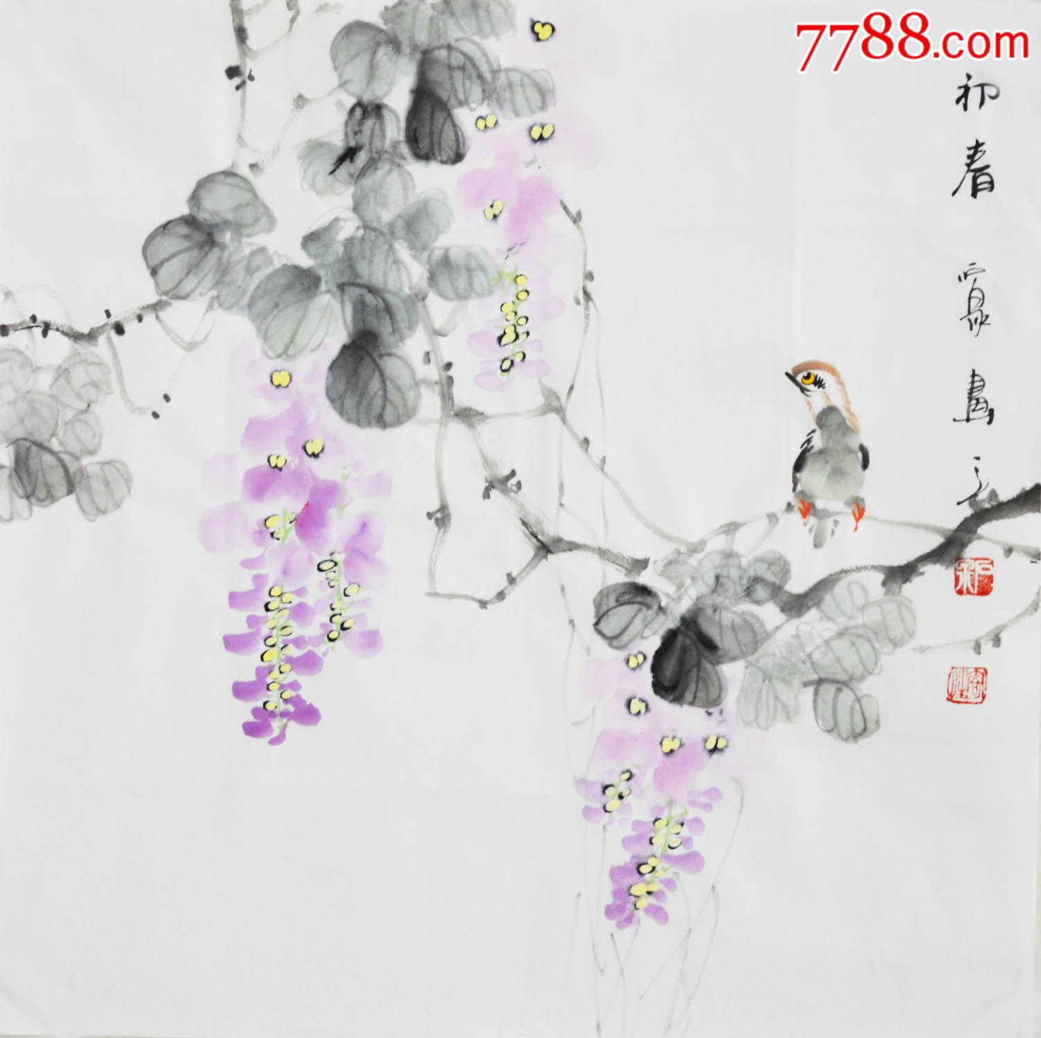 石泉水墨写意花鸟画《初春》hn3247