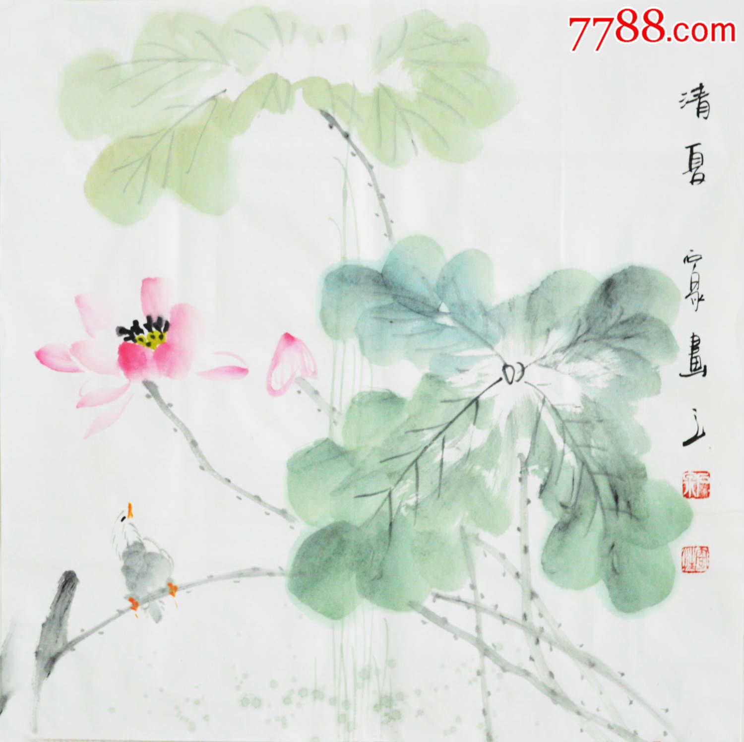 石泉水墨写意花鸟画《清夏》hn3267