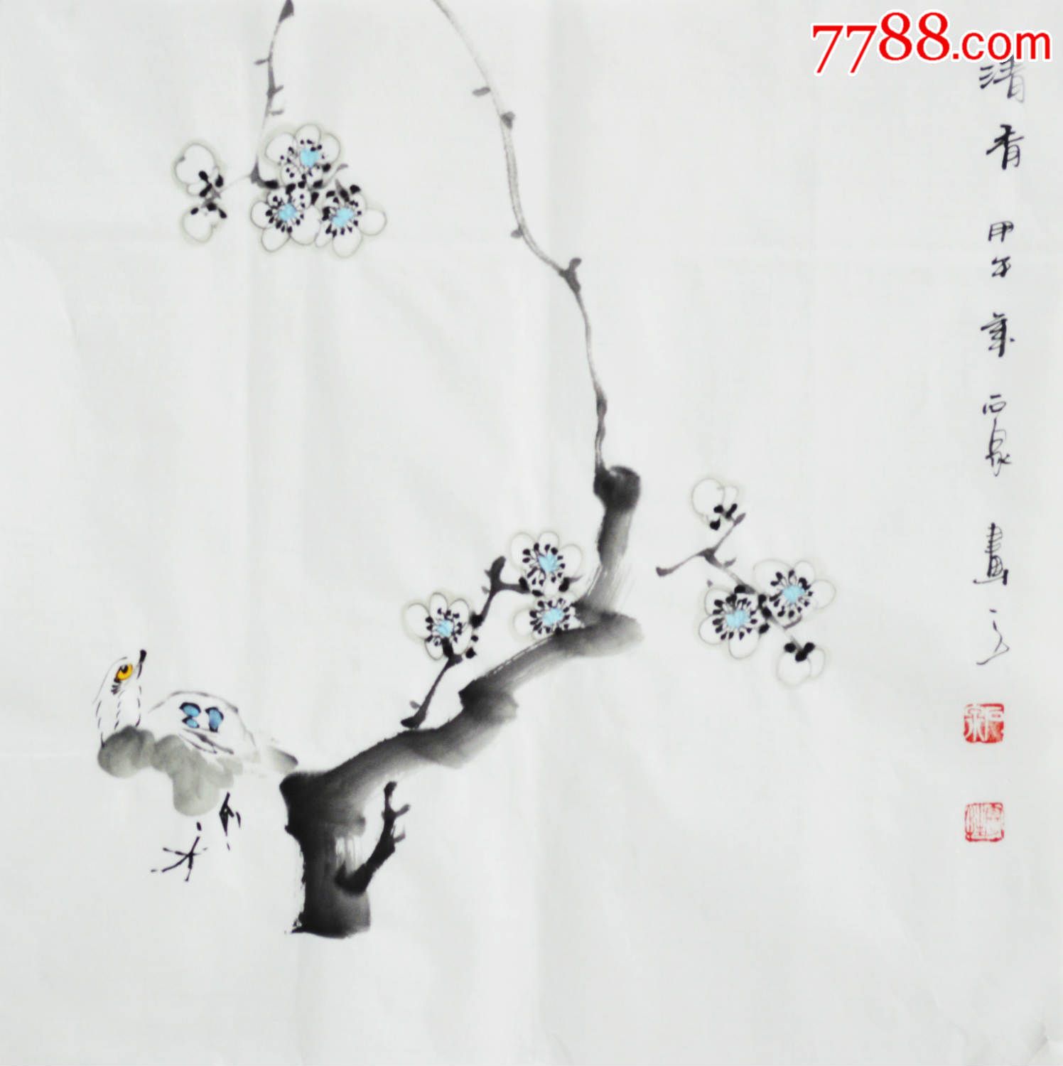 石泉水墨写意花鸟画《清香》hn3256