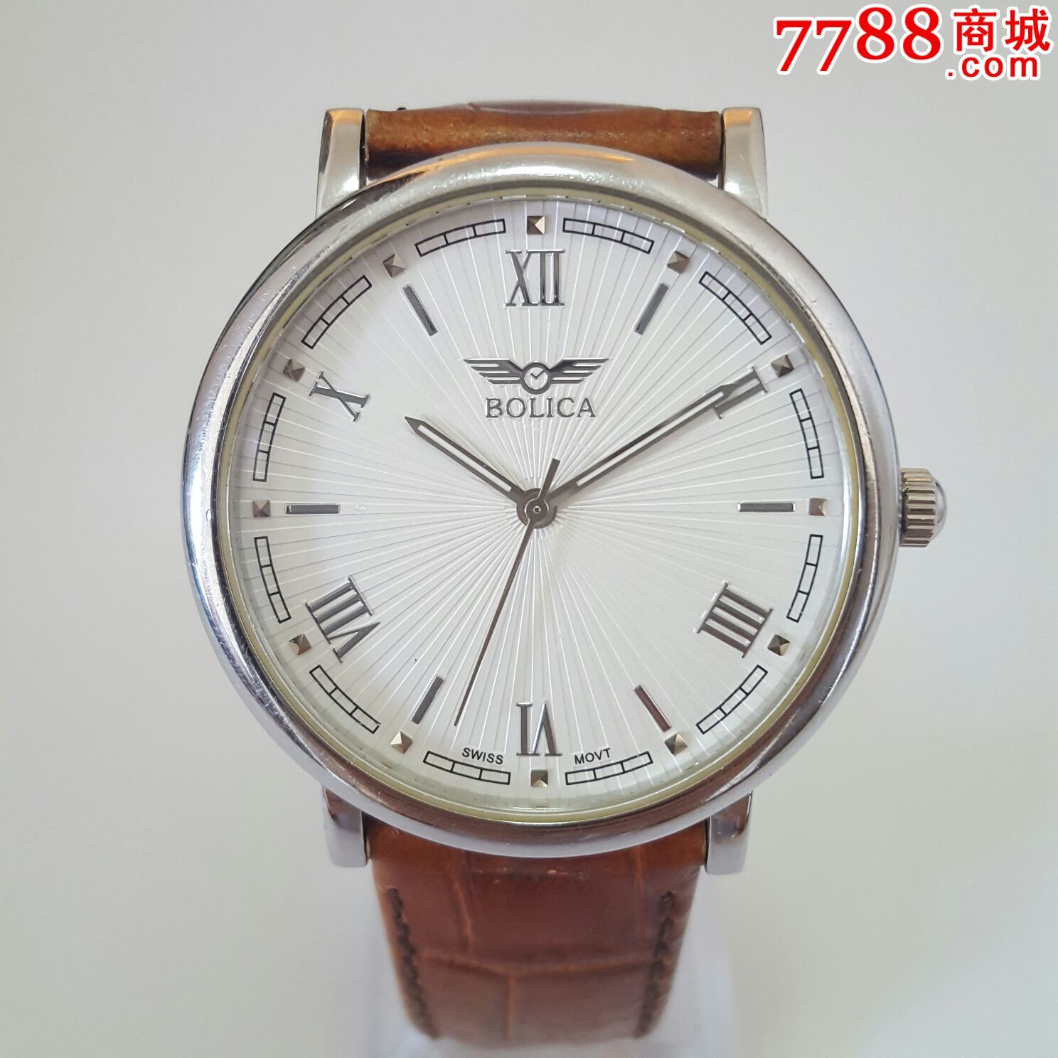 瑞士bolica宝丽华石英男表【极品立体太阳放射纹表盘,独特轨道刻度】_