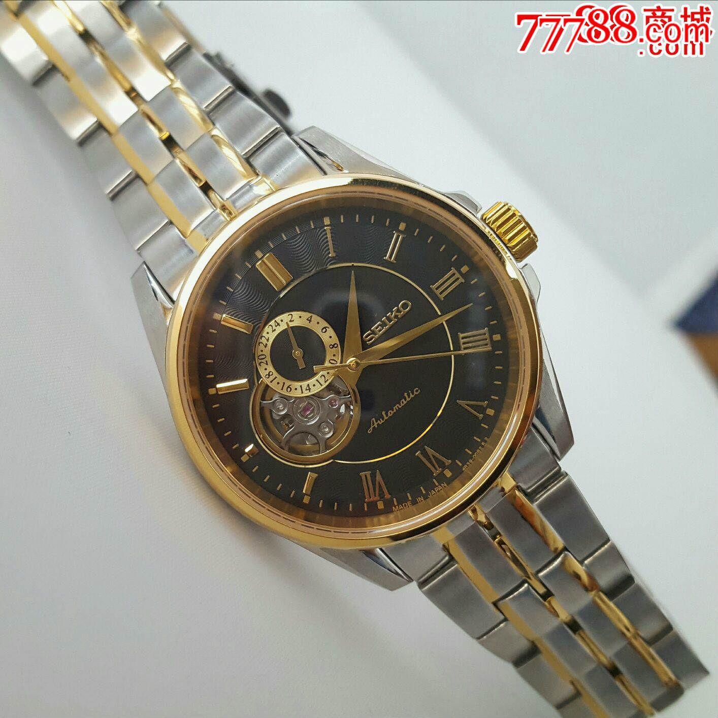 日本seiko精工【镂空摆轮男表】【优雅间金表款】【4r39带定秒和手上