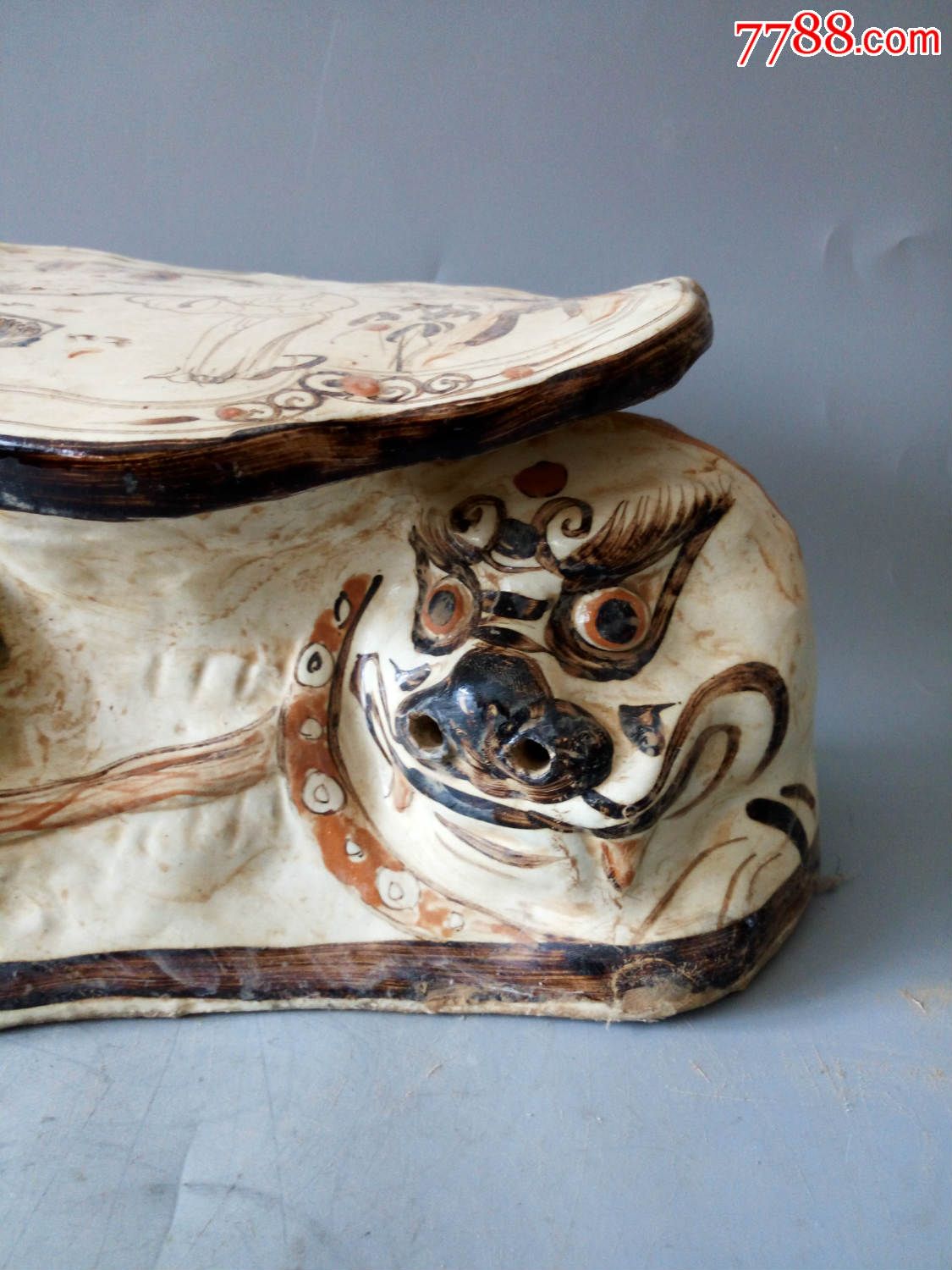 元代人物彩瓷枕