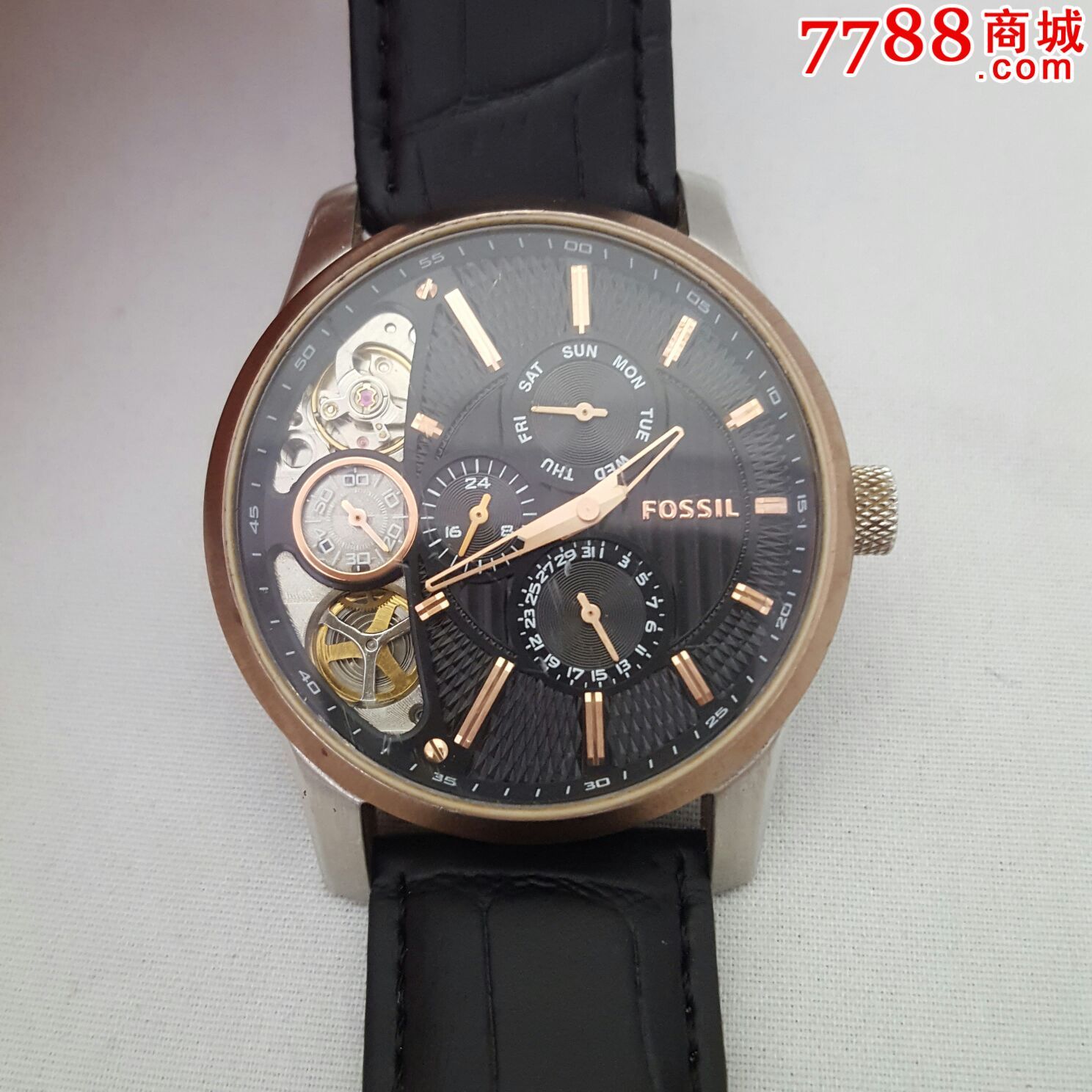 fossil/化石twist系列男表【独特首见,石英机械双动力机芯】