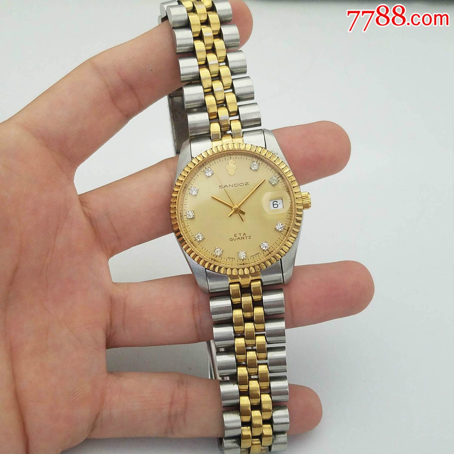 瑞士sandoz山度士【经典日志型石英男表.