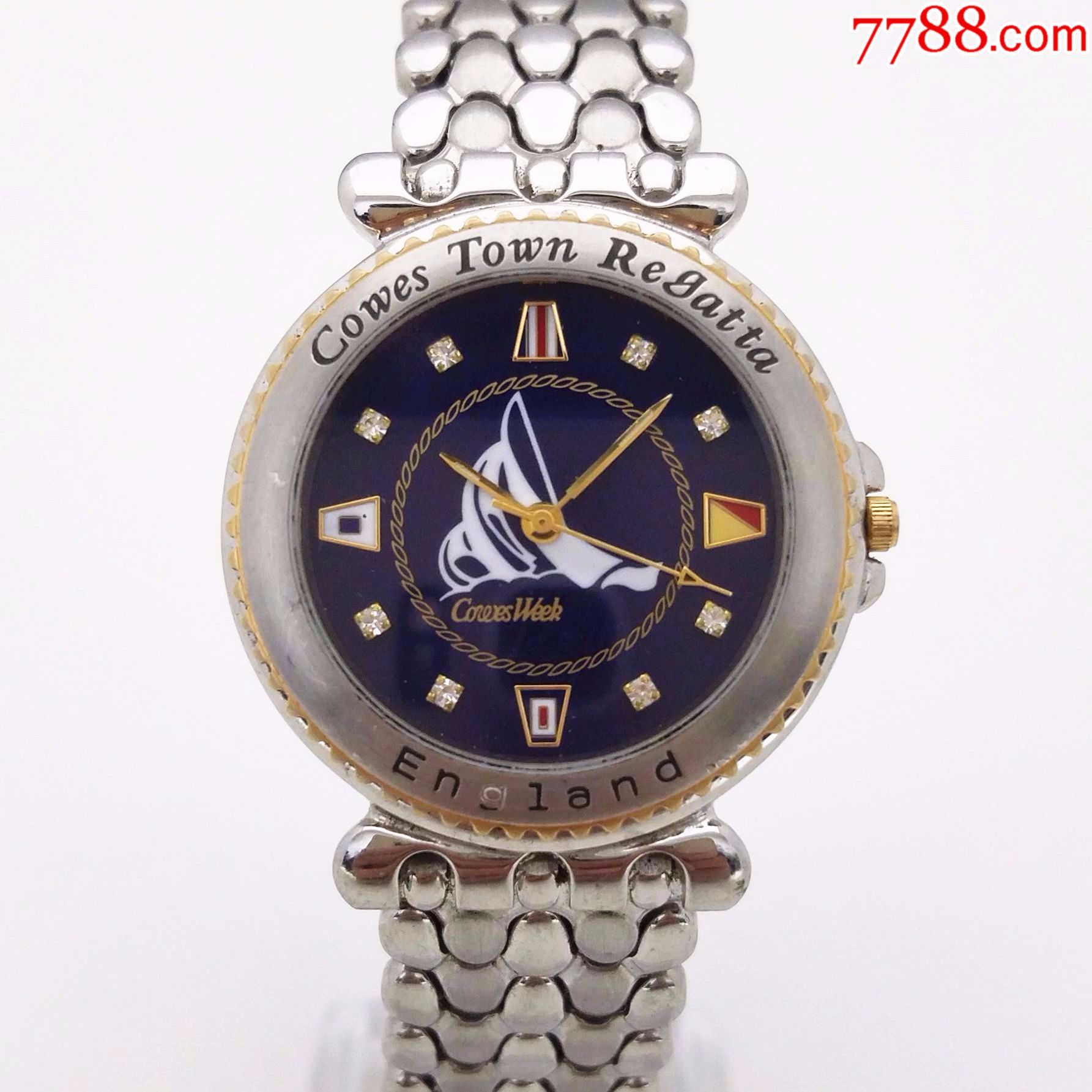 【瑞士v8认证eta】【全新库存】cowes-week帆船牌石英中性男表