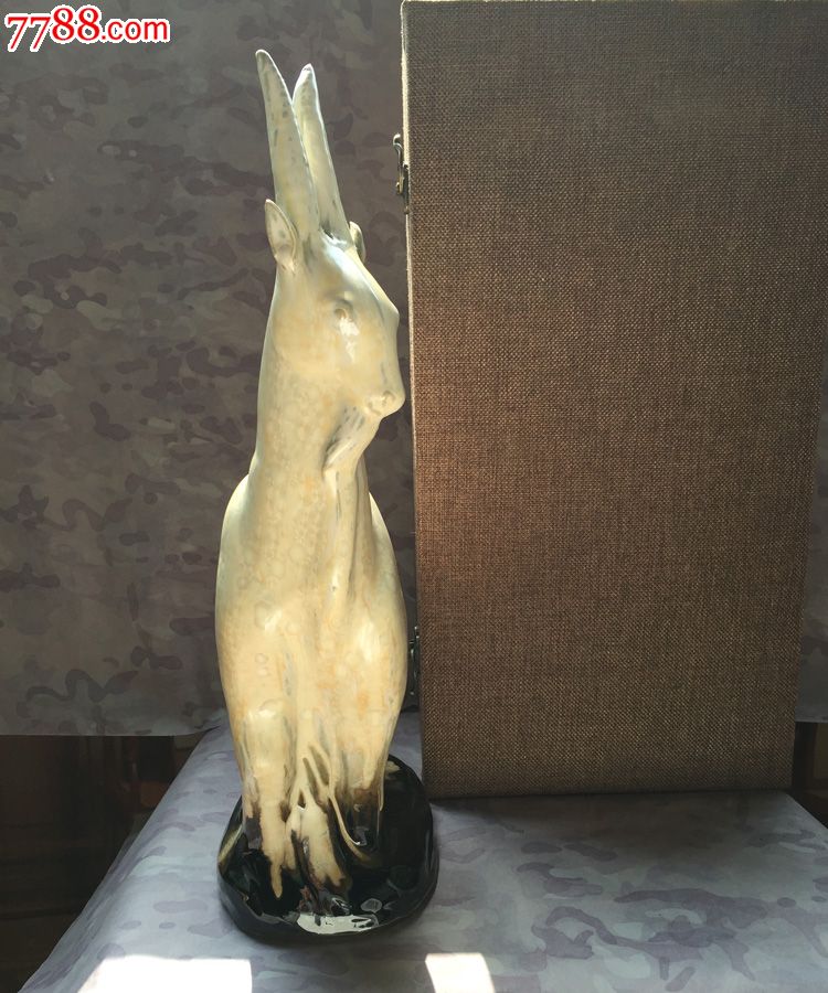景德镇陶瓷/文革瓷器/刘远长作品高温颜色釉羚羊