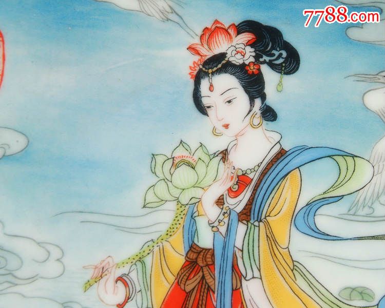 景德镇老厂货瓷器/赵惠民中国百花仙女91年出口外销限量彩盘